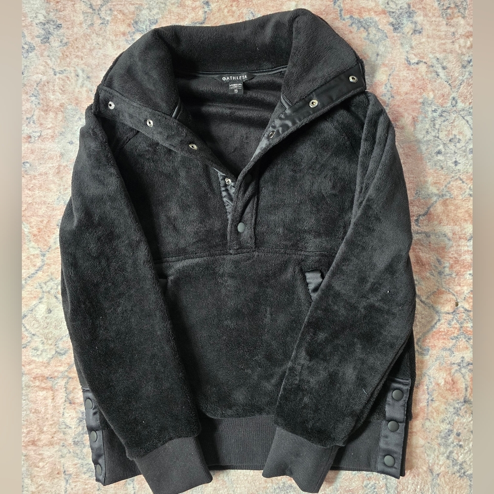 Athleta velour half buttom pullover